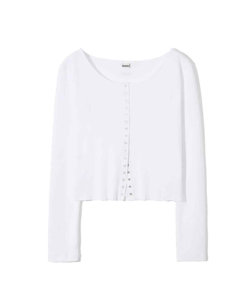 RENSE（レンセ）の「Line Snap Long Sleeve White（Tシャツ/カットソー・レディース・その他・FREE）」の4枚目の写真