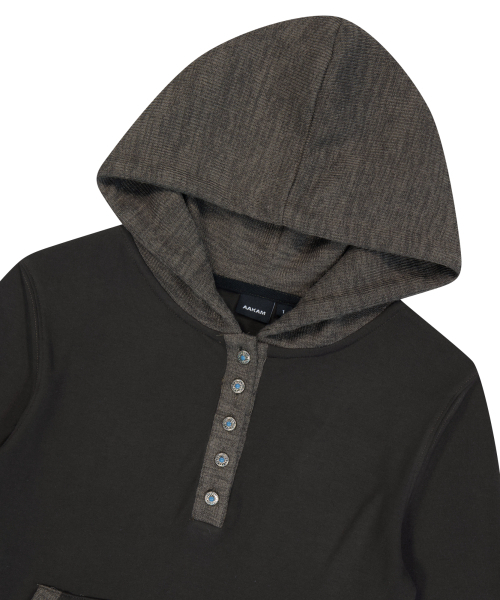 AAKAM(アーカム)の「Contrast Logo Button Hoodie (Brown)(パーカー・レディース・その他・1/2)」の10枚目の写真