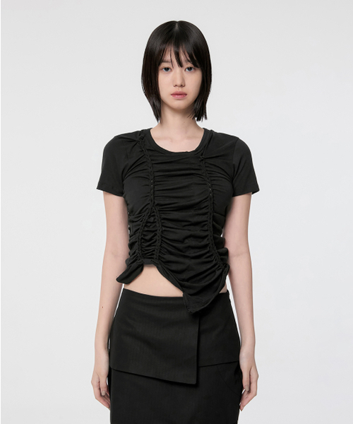 FLAREUP(フレアアップ)の「Handmade Twisted T-Shirt (FL-119_Black)(Tシャツ/カットソー・レディース・ブラック・OS)」の4枚目の写真