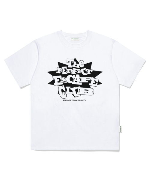 ESCAPEFROM(エスケープフロム)の「ブラック ザ パーフェクト イスケイプクラブ プリント オーバーサイズ 半袖Tシャツ ホワイト(Tシャツ/カットソー・レディース・その他・SMALL/MEDIUM/LARGE)」の2枚目の写真