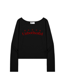 ESCAPEFROM（エスケープフロム）の「Unbothered Print Slim Fit Boat Neck Long Sleeve Black（Tシャツ/カットソー）」