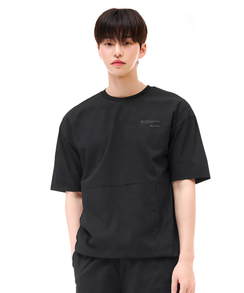 CHASECULT（チェイスカルト）の「男性シアサーカー半袖Tシャツ-ブラック（Tシャツ/カットソー・メンズ・ブラック・110/95/100/105）」の2枚目の写真