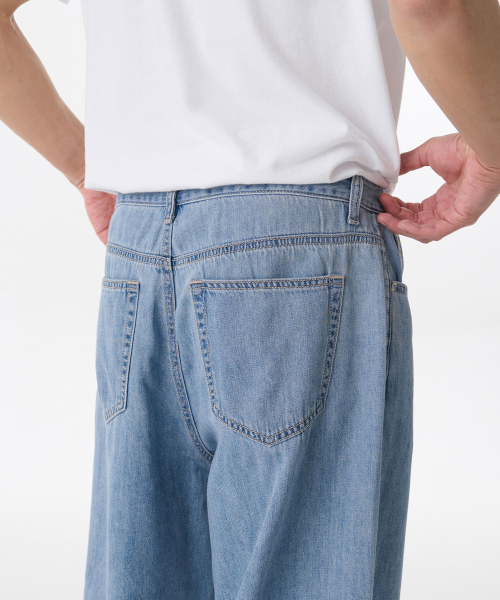 MUSINSA STANDARD（ムシンサスタンダード）の「ライトウェイトビッグワイドデニムパンツ[ライトインディゴ]（デニムパンツ・メンズ・その他・32/30/31/33/26/27/40/38/42/36/34/28/29）」の5枚目の写真