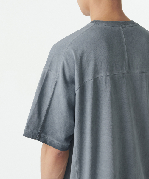 MUSINSA STANDARD（ムシンサスタンダード）の「ルナ ダイング ストラクチャード オーバーサイズ クルーネック Tシャツ [グレイッシュブルー]（Tシャツ/カットソー・メンズ・その他・XX-LARGE/XXX-LARGE/LARGE/MEDIUM/SMALL/X-LARGE）」の5枚目の写真