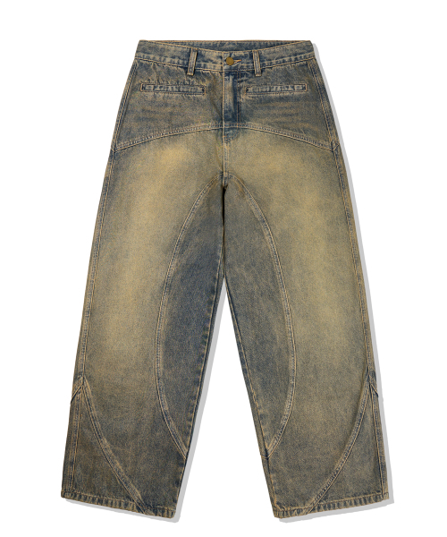 TRILLION(トリリオン)の「切開ラインウォッシュバルーンフィットデニムパンツ(MUD BEIGE)(デニムパンツ・レディース・その他・SMALL/MEDIUM/LARGE/X-LARGE)」の6枚目の写真