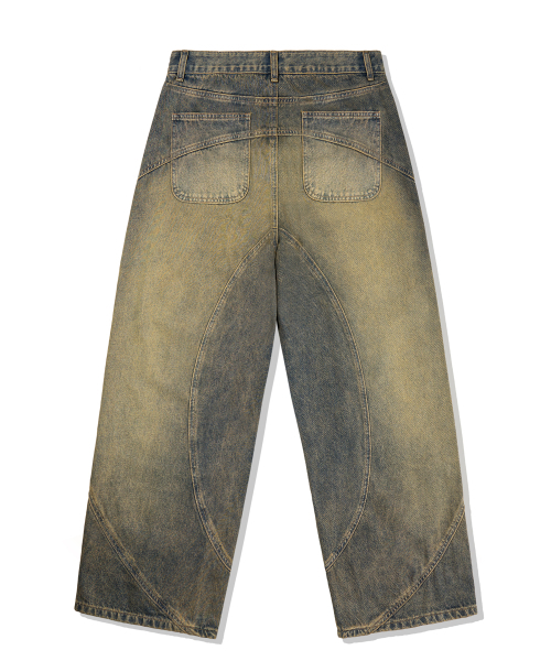 TRILLION(トリリオン)の「切開ラインウォッシュバルーンフィットデニムパンツ(MUD BEIGE)(デニムパンツ・レディース・その他・SMALL/MEDIUM/LARGE/X-LARGE)」の7枚目の写真