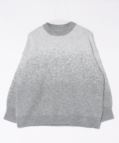 STYLEBLOCK（スタイルブロック）の「グラデーションラメクルーネックプルオーバー（ニット/セーター・レディース・ライトグレー/ベージュ/チャコールグレー・M）」の2枚目の写真