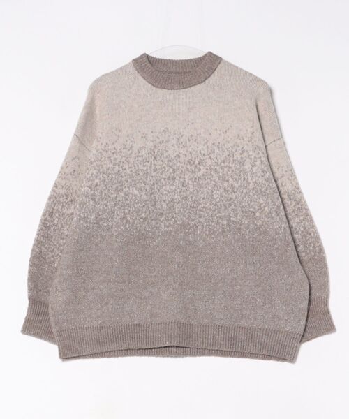 STYLEBLOCK（スタイルブロック）の「グラデーションラメクルーネックプルオーバー（ニット/セーター・レディース・ライトグレー/ベージュ/チャコールグレー・M）」の4枚目の写真