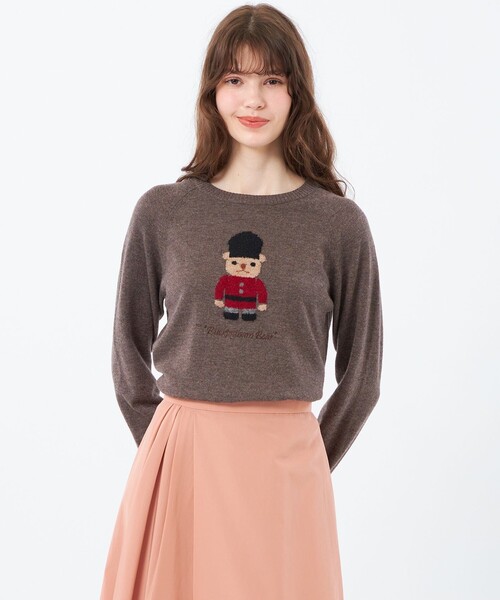 MACKINTOSH PHILOSOPHY(マッキントッシュ フィロソフィー)の「バッキンガムベア BIG BEAR(ニット/セーター・レディース・ブラウン/ダークネイビー・38)」の2枚目の写真