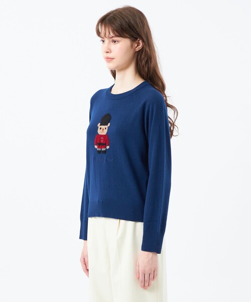MACKINTOSH PHILOSOPHY(マッキントッシュ フィロソフィー)の「バッキンガムベア BIG BEAR(ニット/セーター・レディース・ブラウン/ダークネイビー・38)」の6枚目の写真