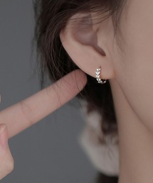 YU-KA:リーフモチーフフープピアス leaf motif hoop pierce