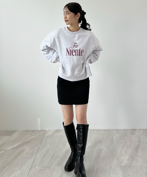 Futier land（フューティアランド）の「短丈ロゴスウェット（スウェット・レディース・杢グレー/ブラウン/ピンク・FREE）」の9枚目の写真