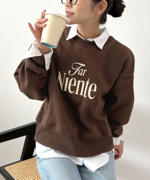 Futier land（フューティアランド）の「短丈ロゴスウェット（スウェット・レディース・杢グレー/ブラウン/ピンク・FREE）」の10枚目の写真