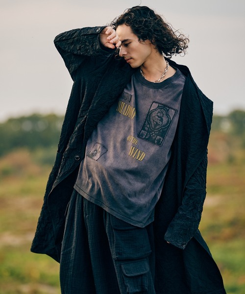 glamb（グラム）の「Crinkle Shawl Collar Coat / クリンクルショールカラーコート（ダウンジャケット/コート・メンズ・ベージュ/ブラック・S/M/L）」の13枚目の写真