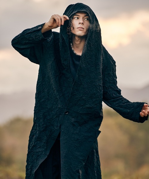 glamb（グラム）の「Crinkle Shawl Collar Coat / クリンクルショールカラーコート（ダウンジャケット/コート・メンズ・ベージュ/ブラック・S/M/L）」の15枚目の写真