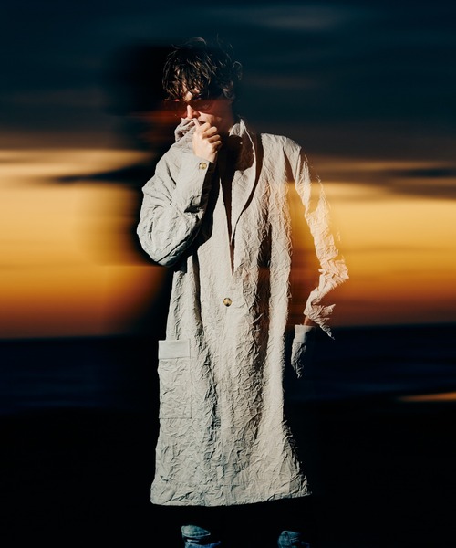 glamb（グラム）の「Crinkle Shawl Collar Coat / クリンクルショールカラーコート（ダウンジャケット/コート・メンズ・ベージュ/ブラック・S/M/L）」の17枚目の写真