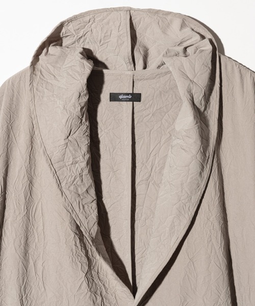 glamb（グラム）の「Crinkle Shawl Collar Coat / クリンクルショールカラーコート（ダウンジャケット/コート・メンズ・ベージュ/ブラック・S/M/L）」の18枚目の写真