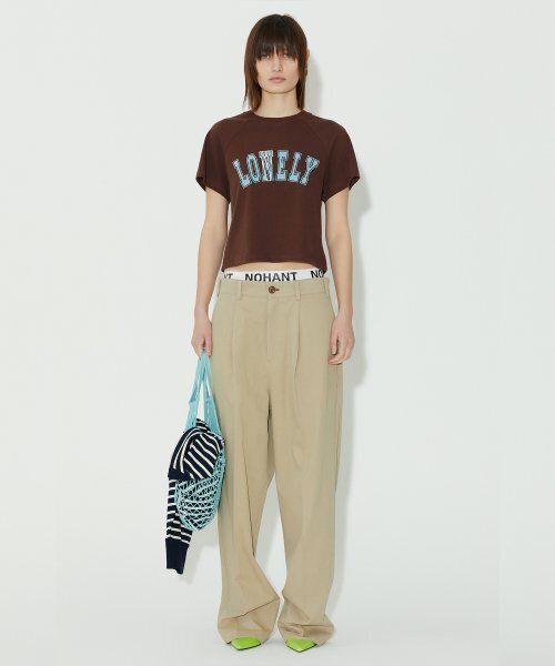 NOHANT(ノアン)の「LONELY/LOVELY BABY T SHIRT BROWN(Tシャツ/カットソー・レディース・ブラウン・SMALL/LARGE)」の1枚目の写真