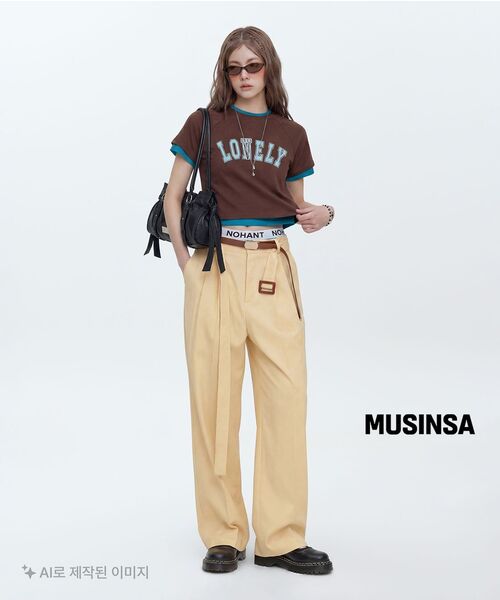 NOHANT（ノアン）の「LONELY/LOVELY BABY T SHIRT BROWN（Tシャツ/カットソー・レディース・ブラウン・SMALL/LARGE）」の2枚目の写真