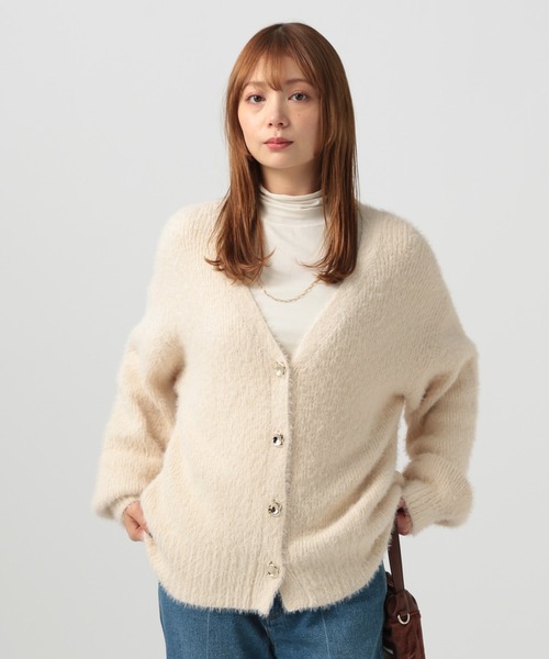 BAYFLOW（ベイフロー）の「[ふわふわの肌触り]オーバーサイズシャギーカーディガン（カーディガン/ボレロ・レディース・オフホワイト/ピンク/ライトブルー/ブラック・FREE）」の14枚目の写真