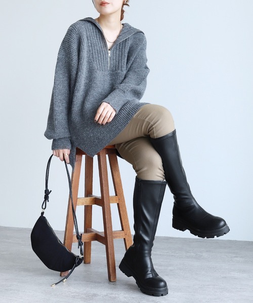 reca（レカ）の「裏起毛スキニーパンツ（その他パンツ・レディース・ブラック/ベージュ/インディゴブルー・FREE）」の6枚目の写真