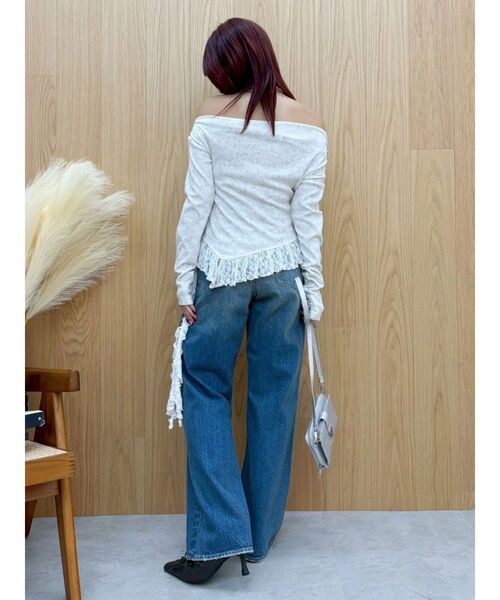 EVRIS（エヴリス）の「レースドッキングアシンメトリートップス（Tシャツ/カットソー・レディース・ホワイト/ブラック・FREE）」の21枚目の写真