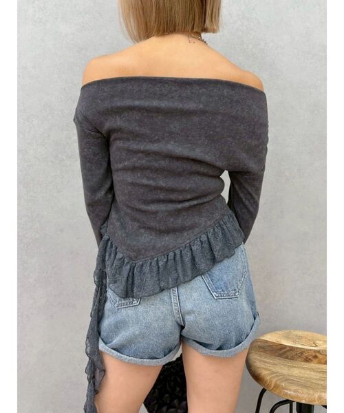 EVRIS（エヴリス）の「レースドッキングアシンメトリートップス（Tシャツ/カットソー・レディース・ホワイト/ブラック・FREE）」の16枚目の写真