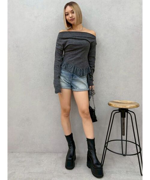 EVRIS（エヴリス）の「レースドッキングアシンメトリートップス（Tシャツ/カットソー・レディース・ホワイト/ブラック・FREE）」の18枚目の写真