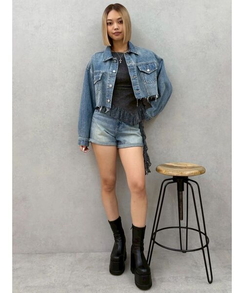 EVRIS（エヴリス）の「レースドッキングアシンメトリートップス（Tシャツ/カットソー・レディース・ホワイト/ブラック・FREE）」の20枚目の写真