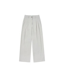 SIPT7052 muse two tuck wide slacks_Beige