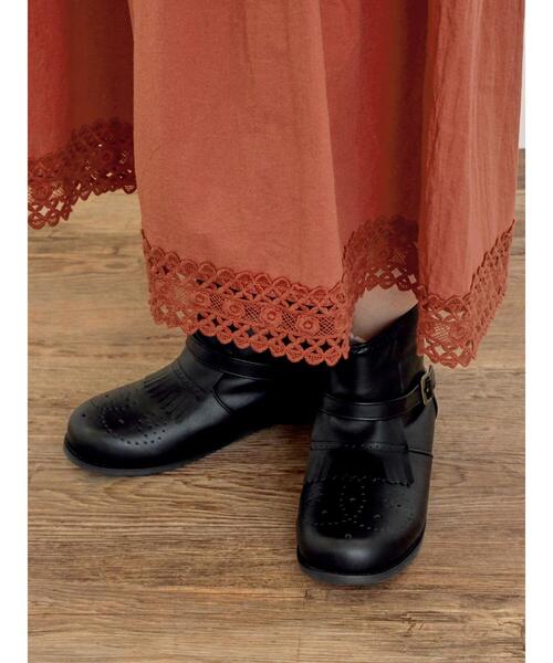 Samansa Mos2（サマンサ モスモス）の「メダリオンキルトショートブーツ（ブーツ・レディース・ブラウン/ブラック・S/M/XL/L）」の17枚目の写真