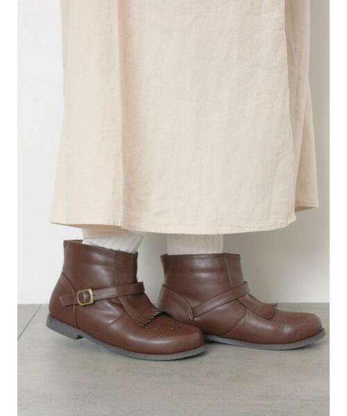 Samansa Mos2（サマンサ モスモス）の「メダリオンキルトショートブーツ（ブーツ・レディース・ブラウン/ブラック・S/M/XL/L）」の5枚目の写真