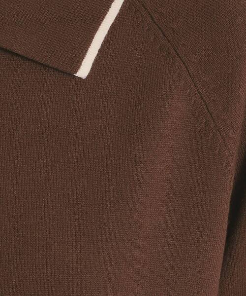 ITS'DEMO（イッツデモ）の「【手洗い可】ポロ衿ニットワンピース（ワンピース・レディース・ブラック/ライトベージュ/ブラウン系その他・00）」の11枚目の写真