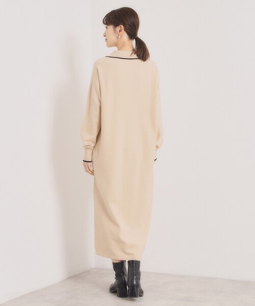 ITS'DEMO（イッツデモ）の「【手洗い可】ポロ衿ニットワンピース（ワンピース・レディース・ブラック/ライトベージュ/ブラウン系その他・00）」の18枚目の写真