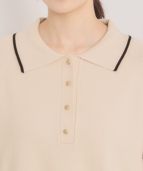 ITS'DEMO（イッツデモ）の「【手洗い可】ポロ衿ニットワンピース（ワンピース・レディース・ブラック/ライトベージュ/ブラウン系その他・00）」の19枚目の写真