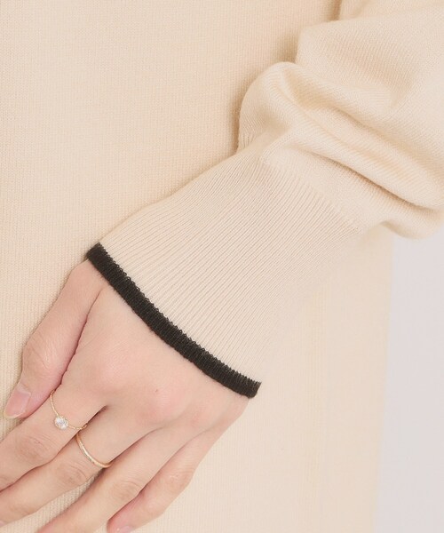 ITS'DEMO（イッツデモ）の「【手洗い可】ポロ衿ニットワンピース（ワンピース・レディース・ブラック/ライトベージュ/ブラウン系その他・00）」の22枚目の写真