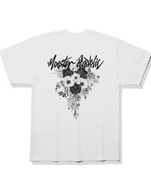 ムーブメントフラワーアッシュグレーTシャツホワイト