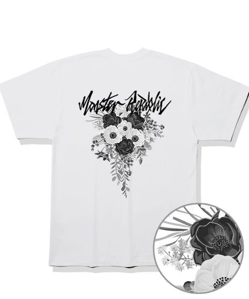 MONSTER REPUBLIC(モンスターリパブリック)の「ムーブメントフラワーアッシュグレーTシャツホワイト(Tシャツ/カットソー・レディース・その他・LARGE/MEDIUM/SMALL/X-LARGE)」の2枚目の写真