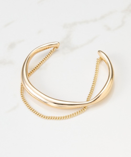 PAPILLONNER（パピヨネ）の「PAPILLONNER/チェーンレイヤードバングル（バングル/リストバンド・レディース・ゴールド・FREE）」の5枚目の写真