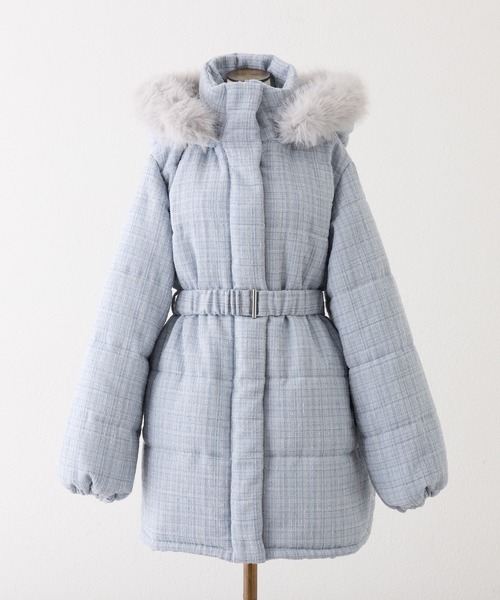 one after another NICE CLAUP(ワンアフターアナザーナイスクラップ)の「フード付きミドルフェイクダウンコート(その他アウター・レディース・ブラック/サックスブルー/オフホワイト・SMALL/MEDIUM)」の4枚目の写真