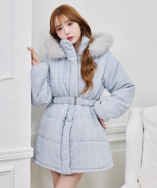 セール】フード付きミドルフェイクダウンコート（その他アウター