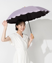 UVO | 最強の日傘「UVO」 折りたたみ2段 親骨55cm フリル Wpc.(折りたたみ傘)