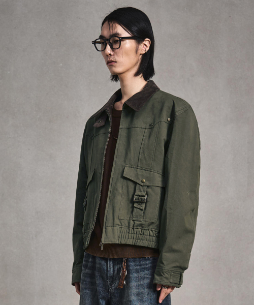 LMOOD（エルムード）の「チェスター ハンティング ブルゾンジャケット カーキ（ミリタリージャケット・レディース・その他・44/46/48）」の2枚目の写真