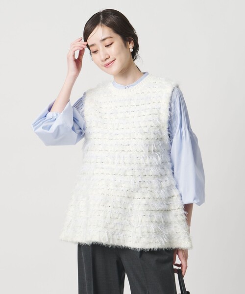 ミックスヤーン ペプラム ベスト（ベスト）｜UNITED ARROWS