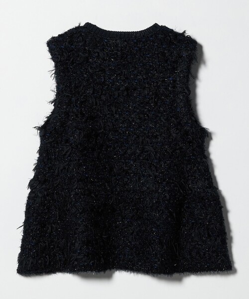 UNITED ARROWS(ユナイテッドアローズ)の「ミックスヤーン ペプラム ベスト(ベスト・レディース・ブラック/オフホワイト・FREE)」の9枚目の写真
