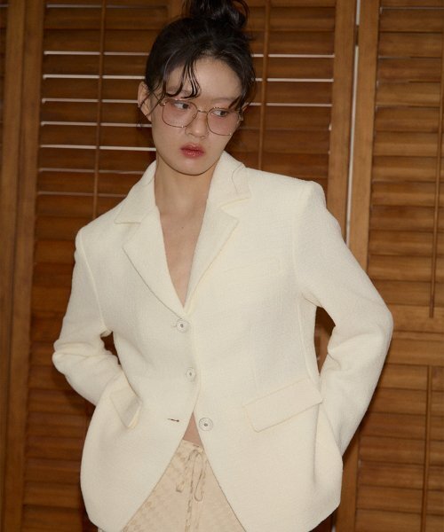 SALON DE YOHN(サロンドヨーン)の「Classic Tweed Jacket_ Ivory(テーラードジャケット・レディース・その他・MEDIUM/SMALL)」の3枚目の写真