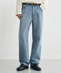 DRAW FIT（ドローフィット）の「ユージュアルセミワイドデニムパンツ[L.BLUE]（デニムパンツ）」