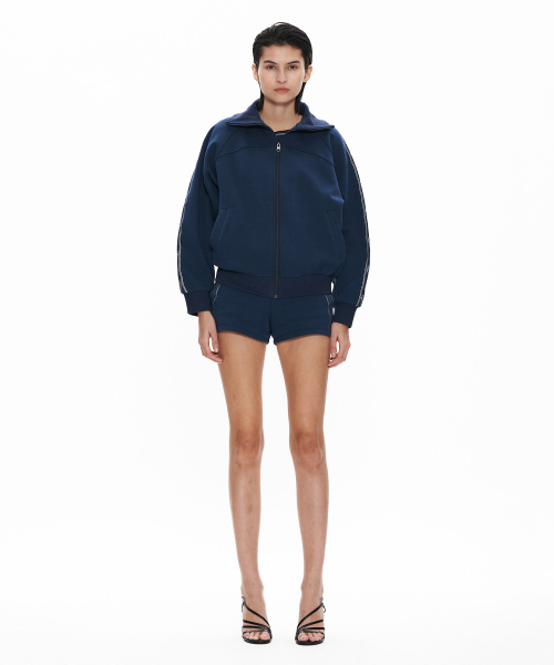 Embroidered Track Shorts Navy