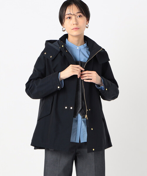 K.T KIYOKO TAKASE(キヨコタカセ)の「〔 TALLサイズ 〕 コットンナイロングログラン撥水加工 アノラックブルゾン(ブルゾン・レディース・ライトグレー/ネイビー・15号)」の2枚目の写真