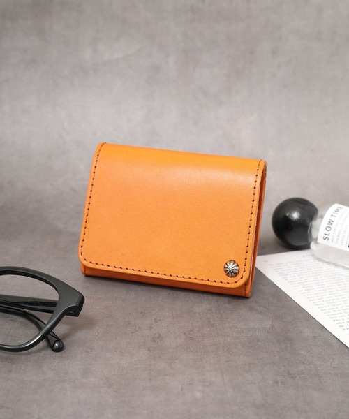 FUNALIVE（ファンアライブ）の「栃木レザー スタッズ コンパクト財布（財布・メンズ・ブラック/カーキ/ネイビー/ダークブラウン/キャメル/ブラック系/ブラック系1・FREE）」の7枚目の写真